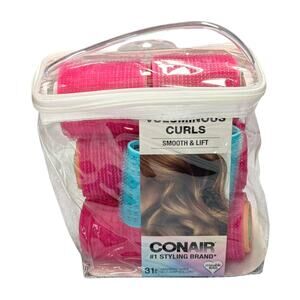Conair 31 Self Grip Hair Rollers Set Multi Size With Reusable Bag New